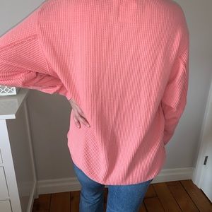 Aerie pink waffle shirt
